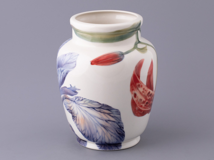 Ваза форма Китайская малого размера рисунок Ирисы Лилия светлый, арт.80.47139.00.1, 