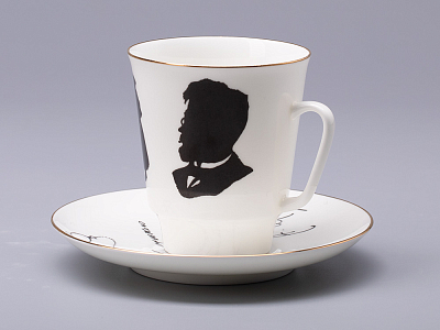 Чашка с блюдцем 165 мл форма Майская рисунок Русские писатели Чехов, арт. 81.31160.00.1