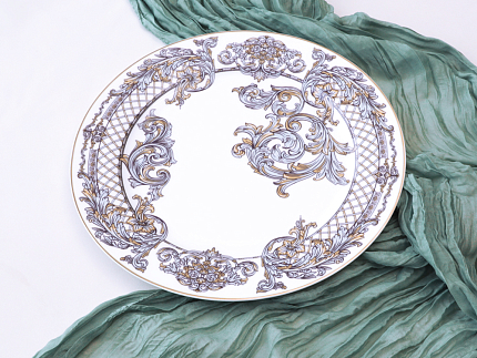 Блюдо круглое 300 мм в подарочной упаковке, форма Стандартная 2, рисунок Барокко, арт. 81.34919.00.1