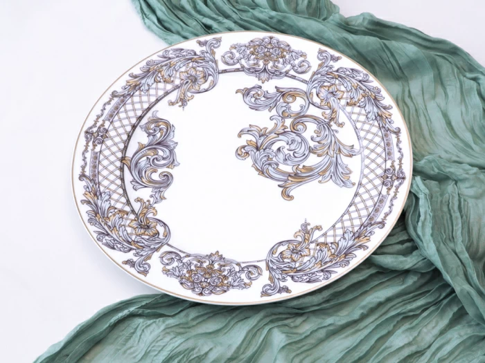 Блюдо круглое 300 мм в подарочной упаковке, форма Стандартная 2, рисунок Барокко, арт. 81.34919.00.1, 