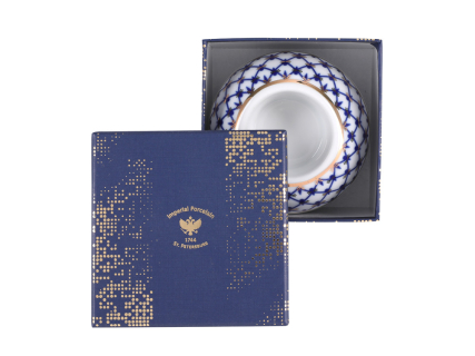 Подарочный набор форма Подсвечник круглый рисунок Сетка Кобальт арт. 81.28009.00.1, 