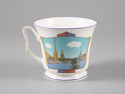Чашка с блюдцем чайная, форма Юлия рисунок Петербургские картинки. Невские берега, арт. 81.29022.00.1