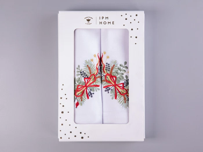 Подарочный набор салфеток 45х45 с вышивкой Календа (2 шт) арт. 41.00303.01, 