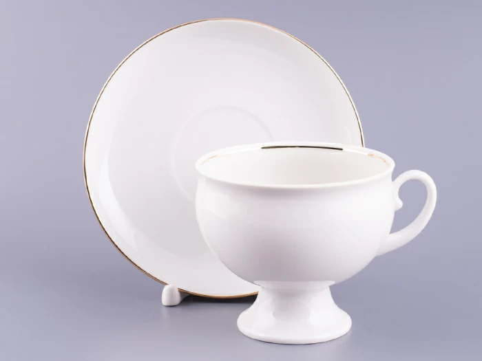 Чашка с блюдцем чайная 360 мл форма Классическая рисунок Золотой кантик арт. 81.15302.00.1, 