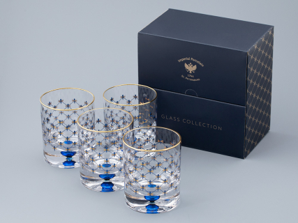 Набор из 4-х стаканов для виски 220 мл Кобальтовая сетка арт. 14.11003.07, 