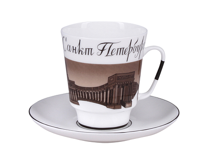 Чашка с блюдцем кофейная 165 мл., форма Майская, рисунок До свидания Петербург 2 арт. 81.15817.00.5