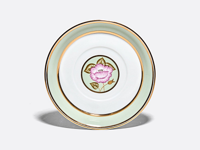 Чашка с блюдцем чайная 220 мл форма Гербовая рисунок Нефритовый фон 1 арт. 81.20825.00.1