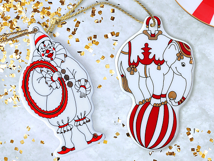 Елочная игрушка Гранд цирк в подарочной упаковке, рисунок Слон на шаре арт 81.34387.00.1