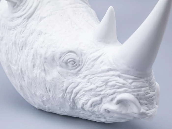 Скульптура форма Носорог голова, Белый бисквит, арт 82.49078.00.1, 