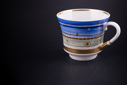 Чашка с блюдцем 220мл, Зима в голубом, форма Банкетная арт 61.21044.00.1