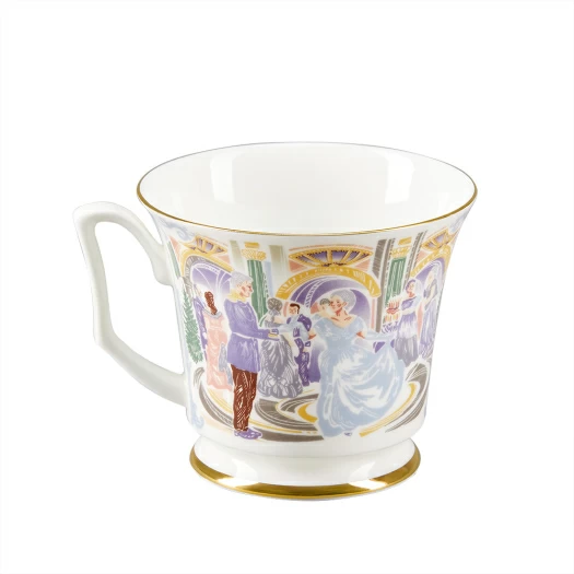 Сервиз чайный форма Юлия рисунок Серебряные коньки, 6 персон 14 предметов арт. 81.29098.00.1, 