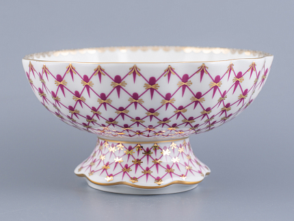 Ваза для конфет форма Тюльпан, рисунок Сетка-Блюз, арт 80.50209.00.1