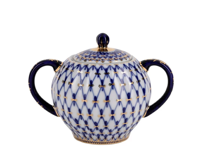 Сервиз чайный форма Тюльпан рисунок Кобальтовая сетка, 6 персон 20 предметов, арт. 81.11141.03.1, 