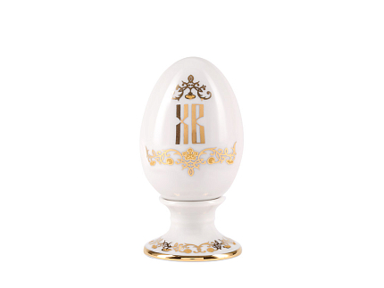 Яйцо пасхальное на подставке форма Нева рисунок ХВ (вензель) арт. 80.99313.00.1