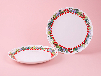 Набор тарелок 210 мм, форма Восточная, рисунок Зимняя история. арт. 81.11375.00.1