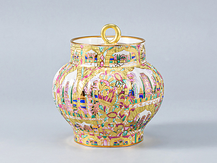 Сахарница, форма Волна, рисунок Весенние пейзажи, арт 80.00428.00.1