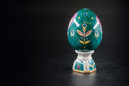 Яйцо пасхальное Зеленое с птицей, арт 60.09645.00.1