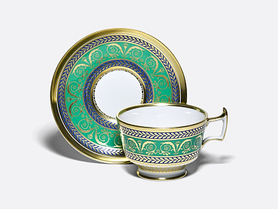 Чашка с блюдцем кофейная 158 мл.,  форма Александрия, рисунок Золотой 52 арт. 81.19205.00.1