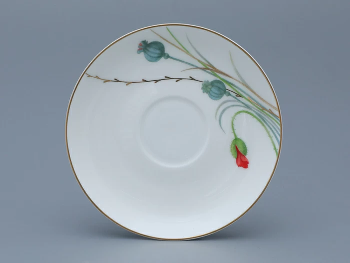 Чашка с блюдцем чайная форма Весенняя рисунок Маки, арт. 81.34141.00.1, 