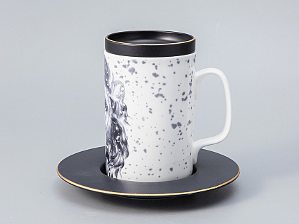 Бокал с блюдцем Тотем в подарочной упаковке, рисунок Лев арт. 81.28375.00.1