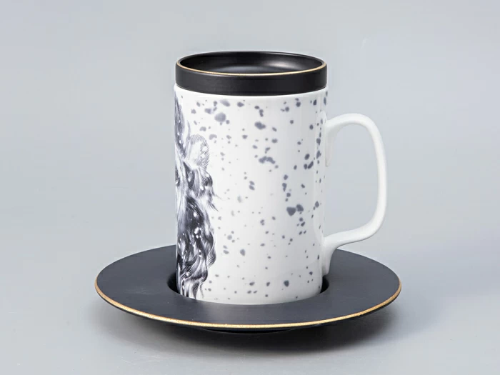 Бокал с блюдцем Тотем в подарочной упаковке, рисунок Лев арт. 81.28375.00.1, 