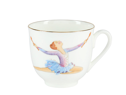 Подарочный набор чашек с блюдцем форма Ландыш рисунок Обруч и Булавы на 2 персоны арт. 81.28504.00.1