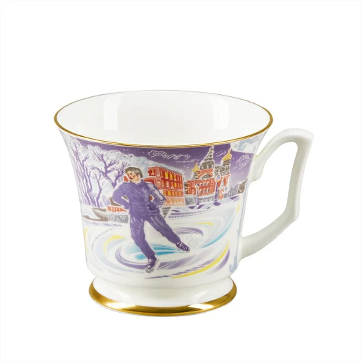 Сервиз чайный форма Юлия рисунок Серебряные коньки, 6 персон 14 предметов арт. 81.29098.00.1, 