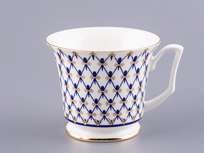 Чашка с блюдцем кофейная 145 мл форма Юлия рисунок Кобальтовая сетка арт. 81.20119.00.1