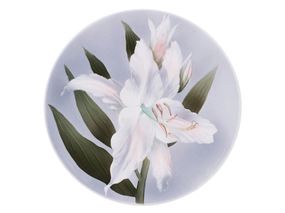 Блюдо декоративное 350 мм форма Круглая рисунок Лилии арт. 80.87963.00.1