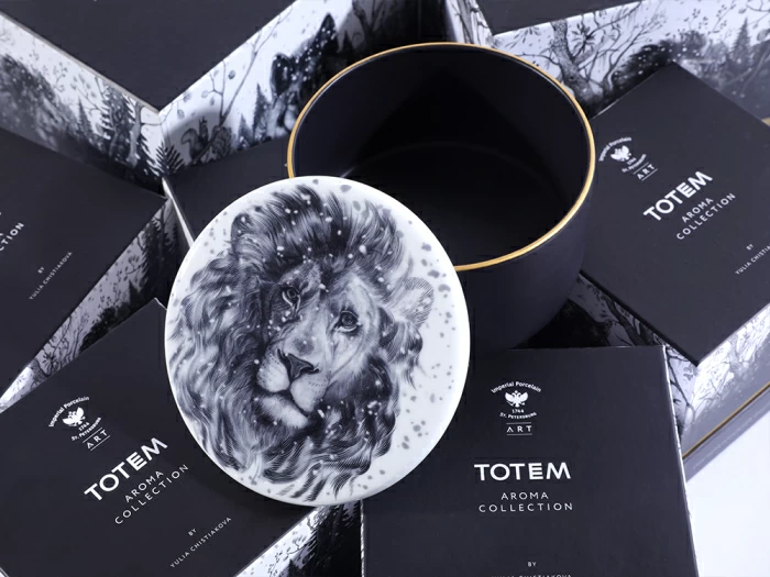 Шкатулка в подарочной упаковке, форма Идиллия, рисунок Тотем. Лев арт. 81.31592.00.1, 