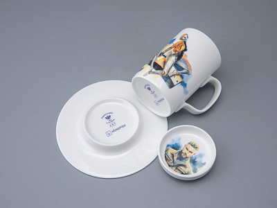 Бокал с блюдцем и крышкой 400мл в подарочной упаковке, форма Топ, рисунок Atomic Heart 2, арт 81.34449.00.1