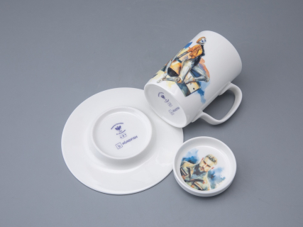 Бокал с блюдцем и крышкой 400мл в подарочной упаковке, форма Топ, рисунокAtomic Heart (Атомное Сердце) 2, арт 81.34449.00.1, 