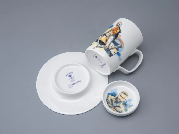 Бокал с блюдцем и крышкой 400мл в подарочной упаковке, форма Топ, рисунокAtomic Heart (Атомное Сердце) 2, арт 81.34449.00.1, 