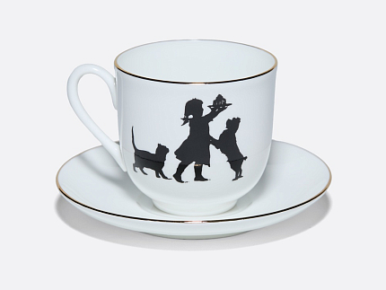 Чашка с блюдцем кофейная 180 мл.,  форма Ландыш, рисунок Именинница арт. 81.15705.00.1