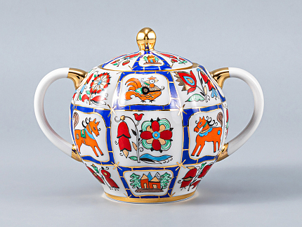 Сервиз чайный форма Тюльпан рисунок Русский лубок, 6 персон 20 предметов, арт. 81.20958.00.1