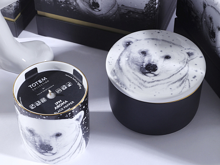 Свеча ароматическая в подарочной упаковке, рисунок Тотем. Медведь аромат Черный перец арт. 81.31597.00.1