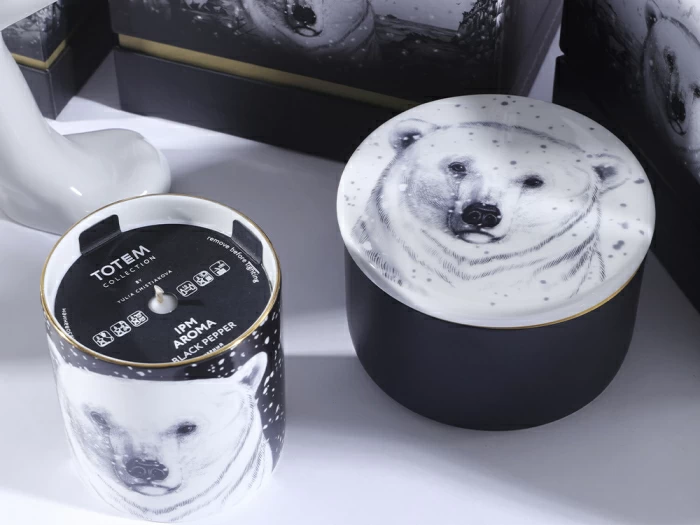 Свеча ароматическая в подарочной упаковке, рисунок Тотем. Медведь аромат Черный перец арт. 81.31597.00.1, 