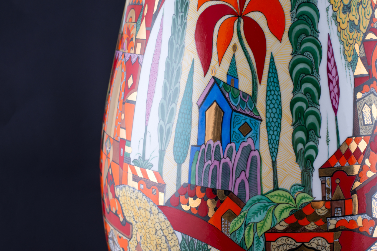 Ваза Экзотические фантазии на форме Молодежная, большой размер, арт 80.62387.00.1, 