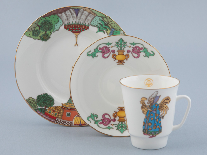 Трехпредметный комплект 165 мл форма Майская рисунок Опера Золотой петушок, арт. 81.32232.00.1, 