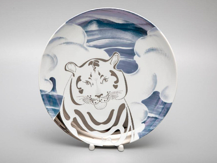 Тарелка декоративная.275 форма Эллипс рисунок Тигр. Хороший день, арт. 80.39710.00.1