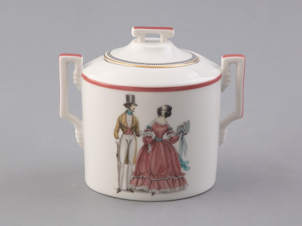 Подарочный набор сахарница форма Гербовая рисунок Modes de Paris (Мода Парижа) (терракот) арт. 81.26408.00.1, 