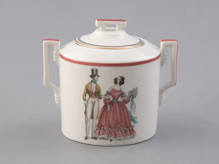 Подарочный набор сахарница форма Гербовая рисунок Modes de Paris (Мода Парижа) (терракот) арт. 81.26408.00.1, 