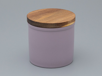 Набор банок с деревянной крышкой (3 предмета) форма Стандартная, рисунок Monplaisir Violet, арт 42.00062.00.1