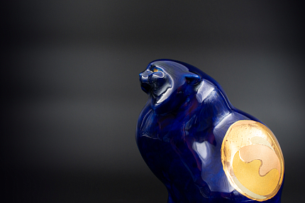 Скульптура Кобальтовый Кот, арт 62.15147.00.1