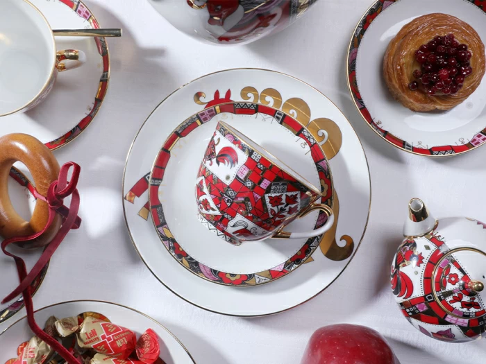 Чашка с блюдцем чайная 250 мл форма Весенняя рисунок Красный конь арт. 81.15308.00.1, 