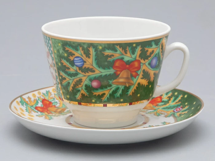 Чашка с блюдцем чайная 350 мл форма Подарочная рисунок Морозный январь арт. 81.31749.00.1, 