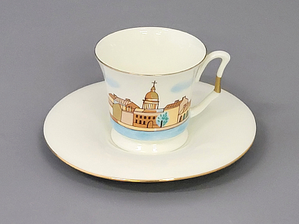 Чашка с блюдцем кофейная 145 мл.,  форма Юлия,  рисунок Петербург арт. 81.18670.00.1