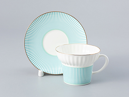 Чашка с блюдцем кофейная 155 мл., форма Волна,  рисунок Геометрия 3 арт. 81.27009.00.1