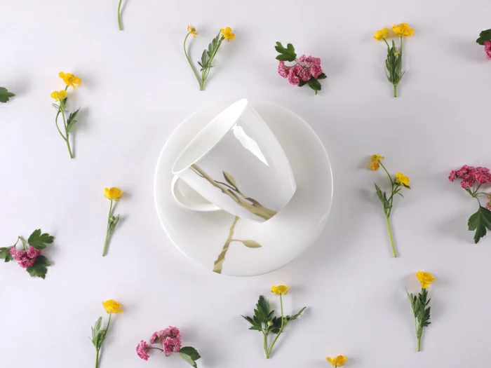 Чашка с блюдцем чайная форма Оливия рисунок Лидия арт. 81.31431.00.1, 