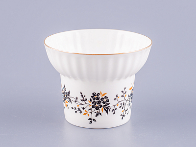 Чашка с блюдцем кофейная 155 мл.,  форма Волна, рисунок Тонкие веточки арт. 81.14403.00.1